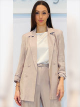 Giacca boyfriend in tessuto goffrato