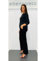 Blusa in raso con manica a tre quarti