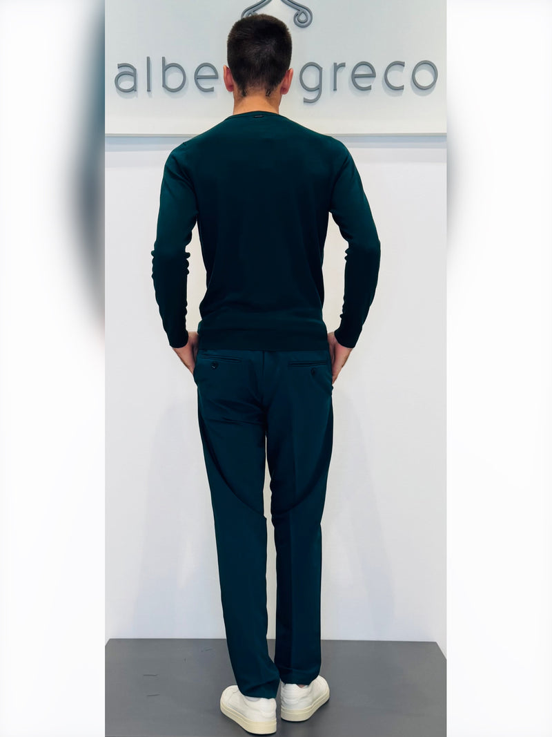 Maglia uomo girocollo leggera in misto lana