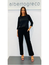 Blusa in raso con manica a tre quarti