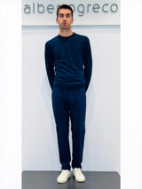 Maglia uomo girocollo leggera in misto lana