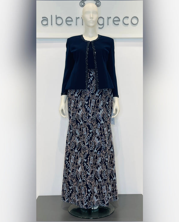 Abito in tulle ricamato con giacca