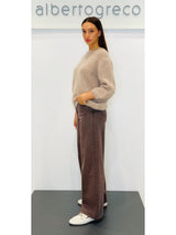 Maglia girocollo in misto mohair