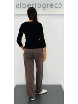 Maglia laminata a costine