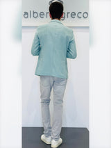 Giacca due bottoni in tessuto fiammato misto lana