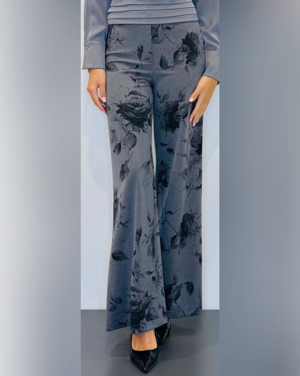 Pantaloni a palazzo fantasia floreale