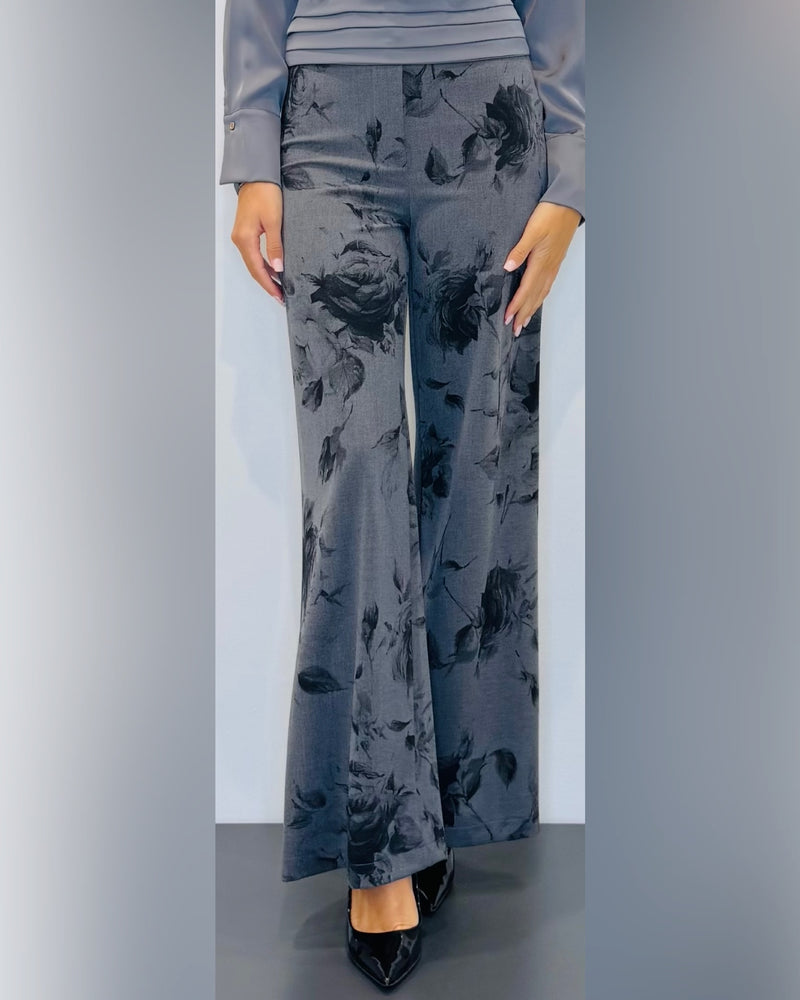 Pantaloni a palazzo fantasia floreale