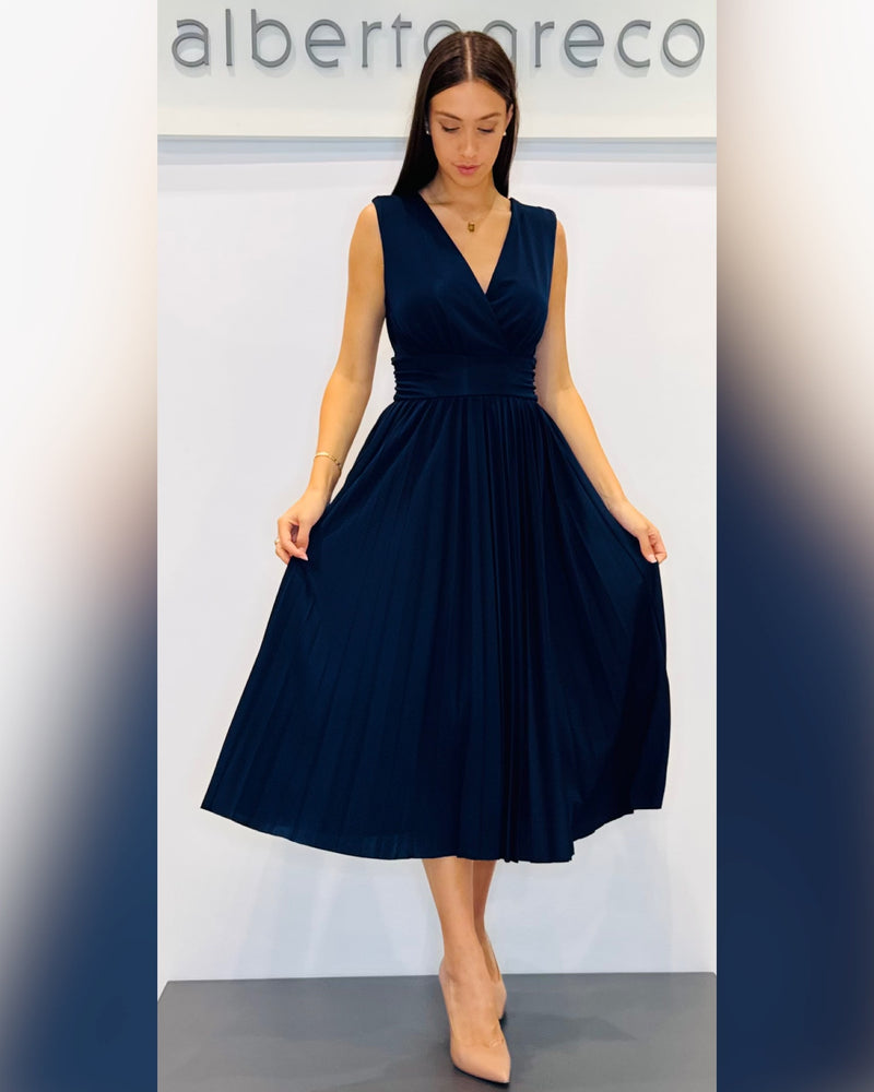 Abito midi con scollo a V in jersey