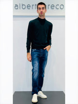 Maglia uomo lupetto in lana effetto vintage