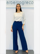 Pantaloni palazzo donna in tessuto goffrato