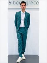 Abito due bottoni in tessuto fiammato