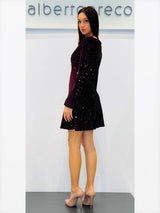 Abito in velluto ricamato con paillettes