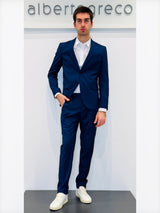 Abito due bottoni in tessuto micro operato