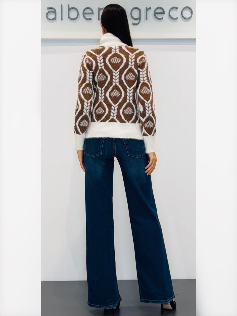 Maglia dolcevita jacquard