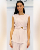 Top in cady strutturato con spallina