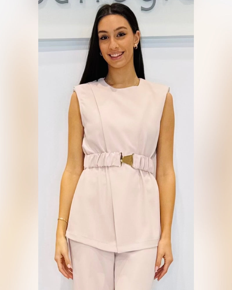 Top in cady strutturato con spallina