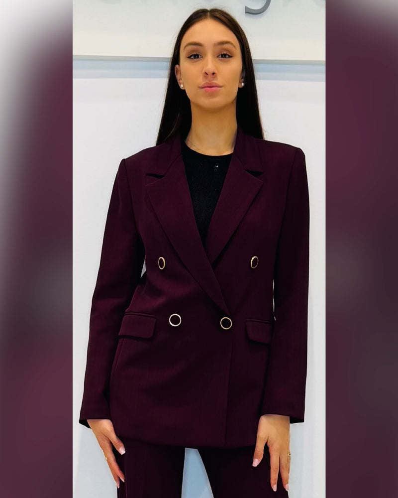 Giacca oversize doppio petto gessata