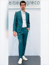 Abito due bottoni in tessuto fiammato