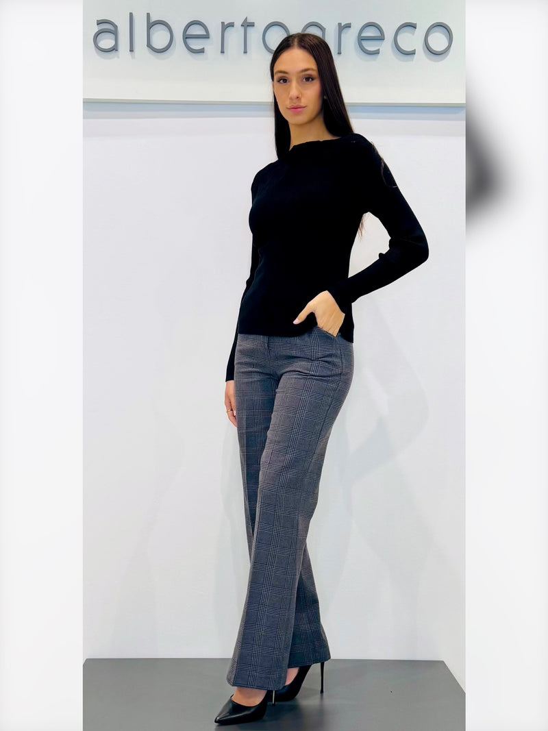 Pantaloni a palazzo principe di galles