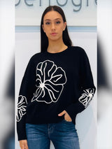 Maglia girocollo con ricamo