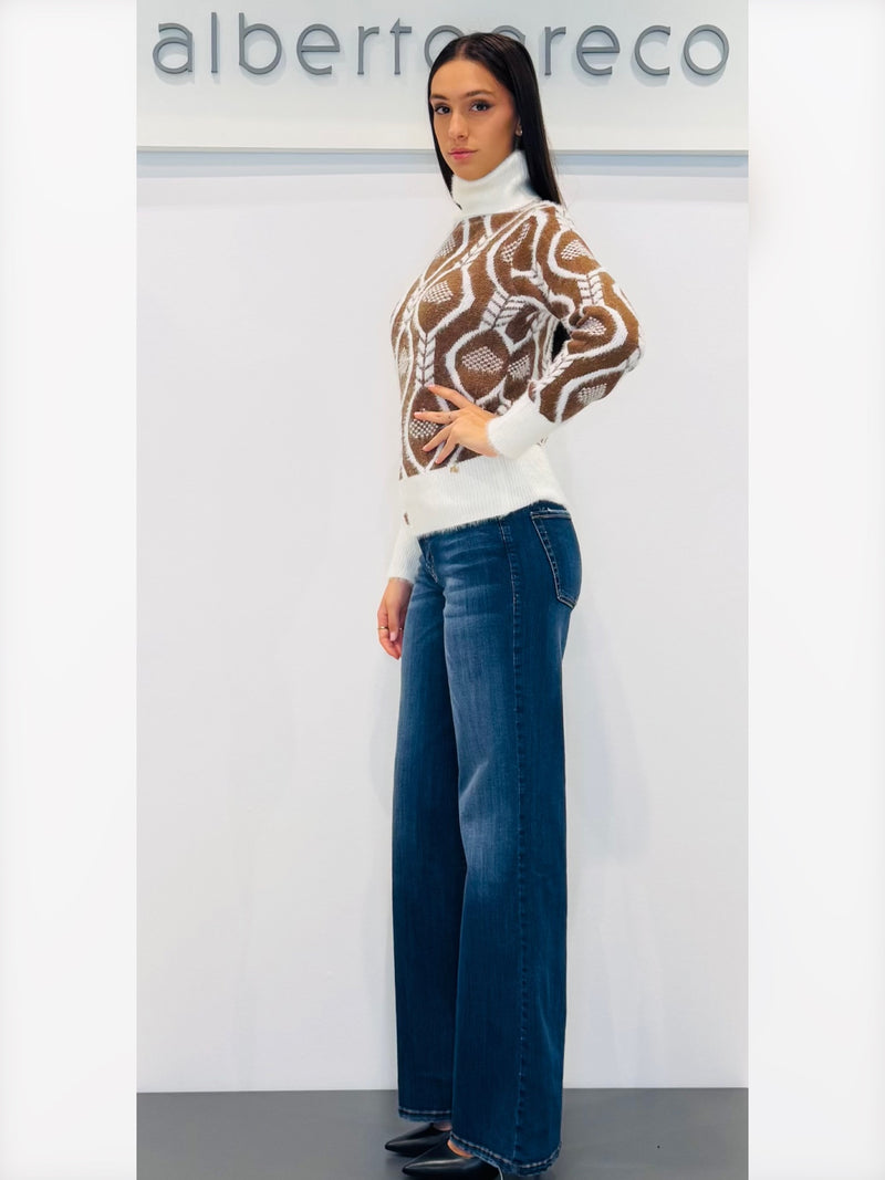 Maglia dolcevita jacquard