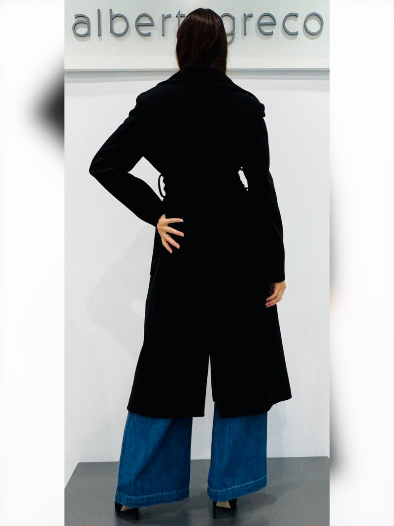 Cappotto un bottone con cintura in vita