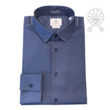 Camicia uomo in tessuto leggero blu acciaio