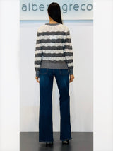 Maglia donna traforata bicolor