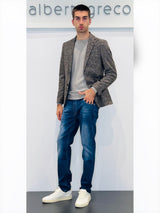 Giacca in panno jersey diagonale