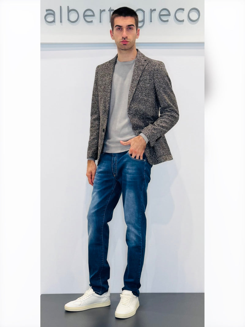 Giacca in panno jersey diagonale