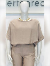 Blusa in tessuto goffrato