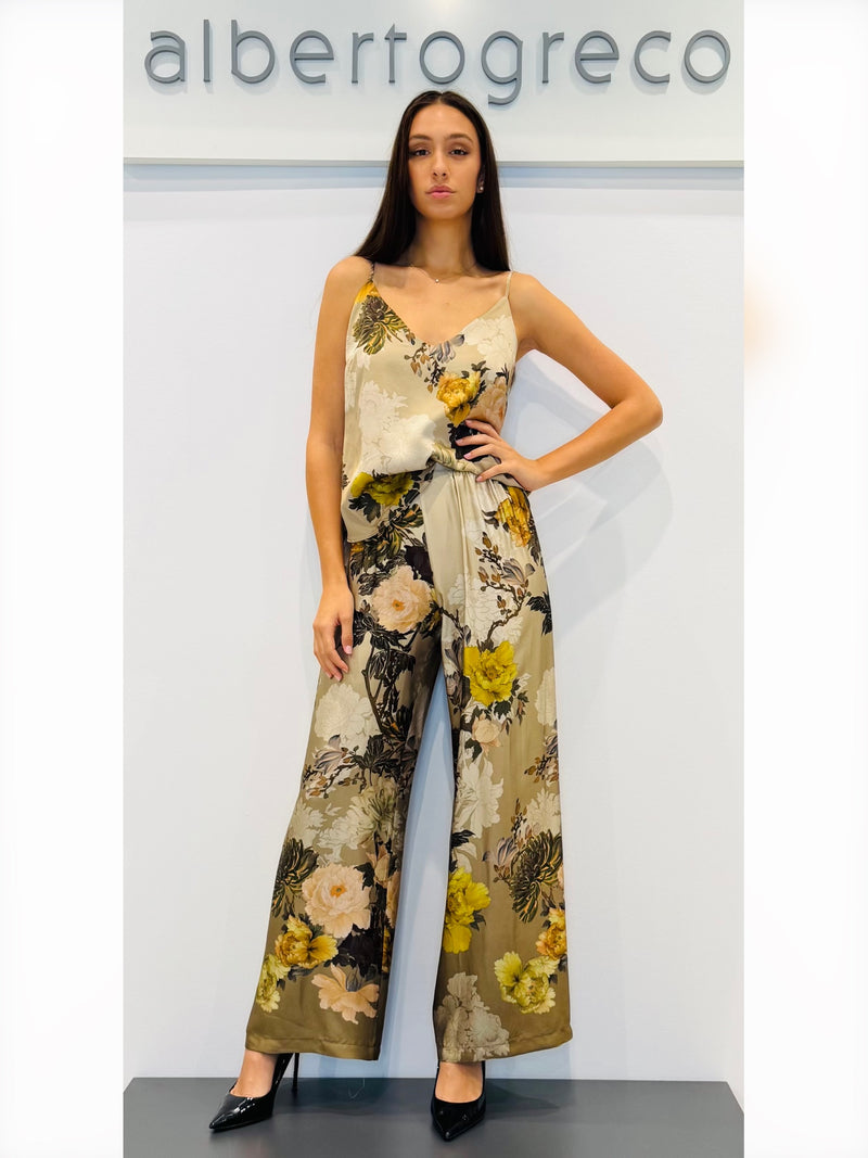 Top in raso di viscosa fantasia