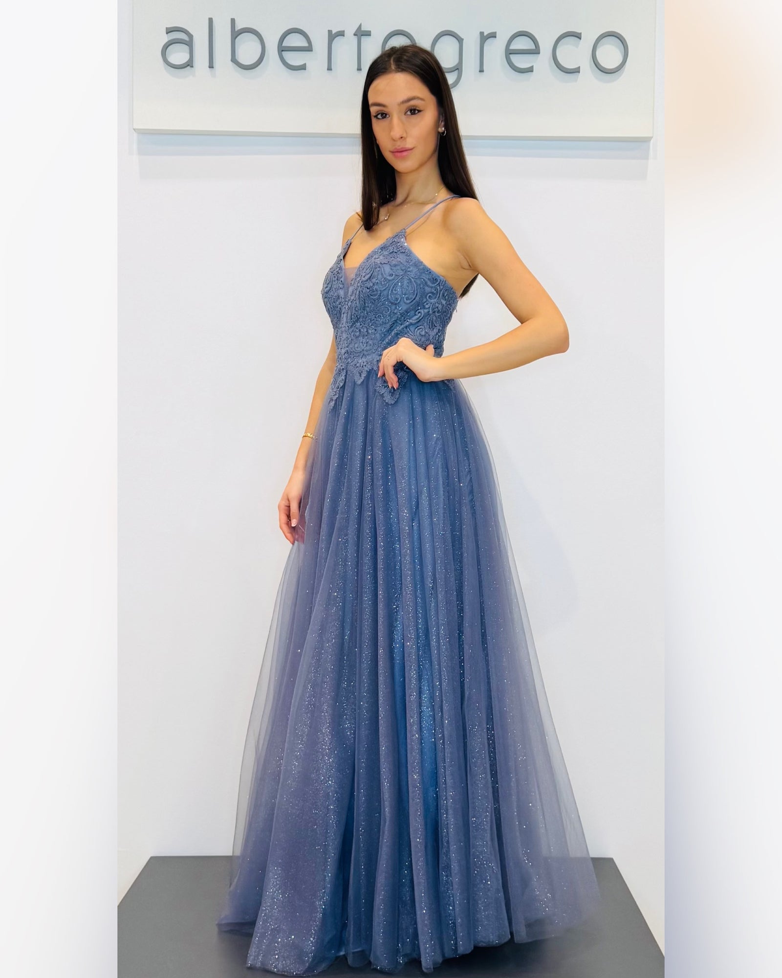 R Blu Chiffon Donna Doppio Strato Plissettato Rétro Abito Lungo a Vita R Blu Chiffon Donna Doppio Strato Plissettato Rétro Abito Lungo a Vita