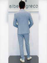 Abito due bottoni in tessuto fiammato sfumato