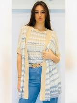 Cardigan in maglia motivo a zig zag
