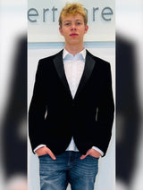 Giacca uomo in velluto con rever in raso