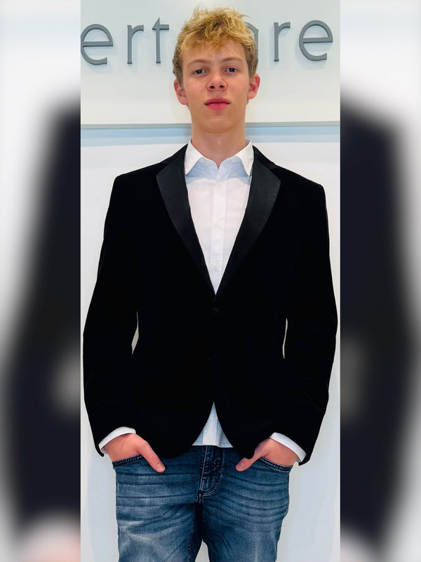 Giacca uomo in velluto con rever in raso