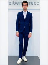 Abito due bottoni in tessuto operato