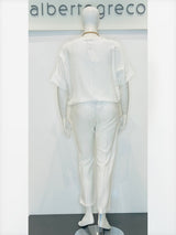 Blusa in tessuto goffrato