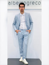 Abito due bottoni in tessuto fiammato sfumato