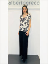 Blusa in jersey fantasia