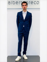 Abito due bottoni in tessuto micro operato