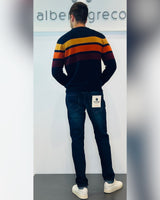 Maglia uomo a righe multicolor