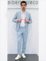 Abito due bottoni in tessuto fiammato sfumato