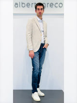 Giacca due bottoni in misto lino