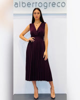 Abito midi con scollo a V in jersey