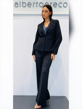 Pantaloni a palazzo gessato