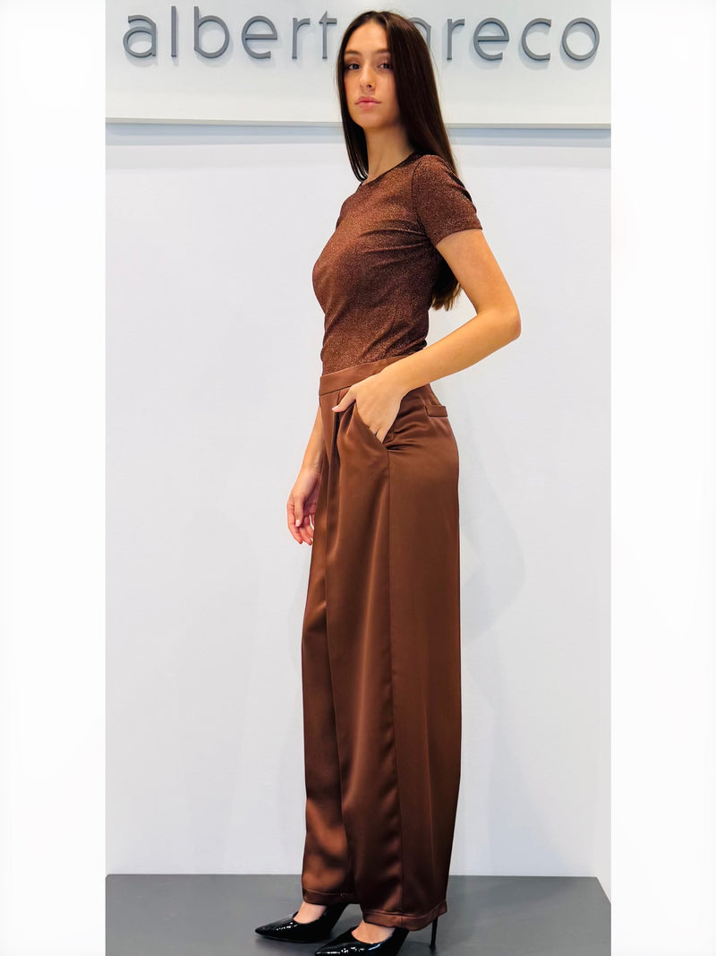 Pantaloni in raso tapered fit