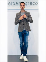 Giacca in panno jersey diagonale