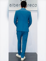 Abito due bottoni in tessuto fiammato